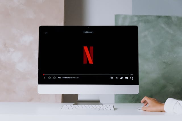a netflix logo on a computer screen