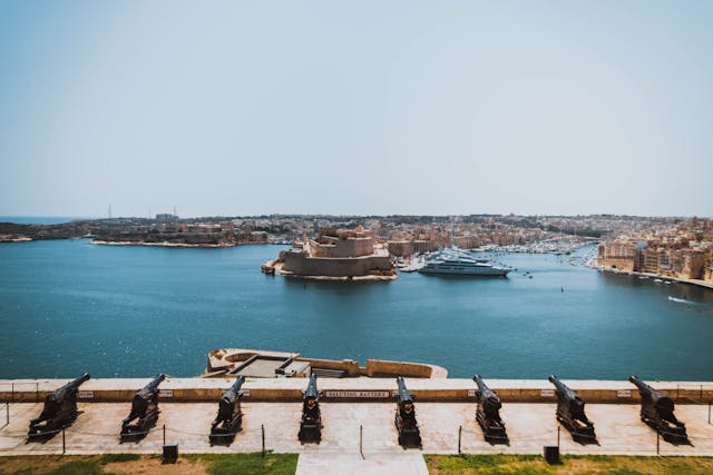 the harbor in malta from the fort